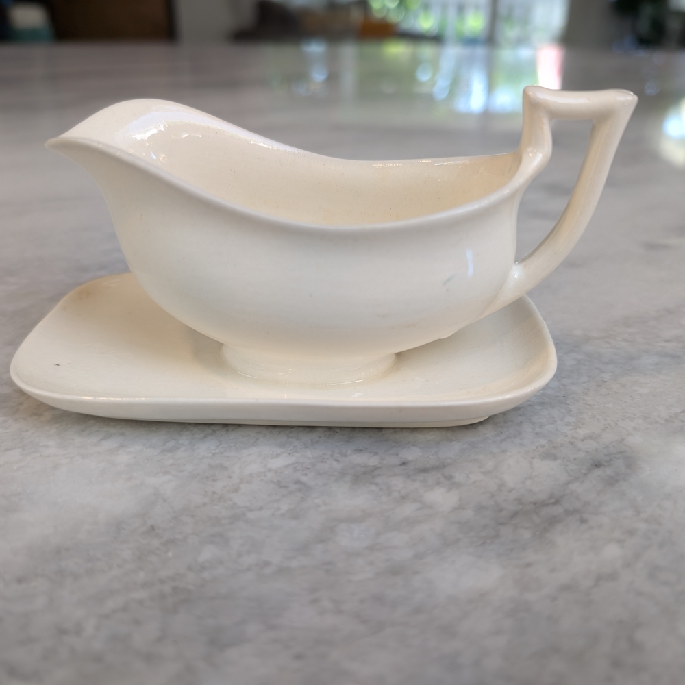 Max Roesler Antique Gravy Boat with Attached Saucer